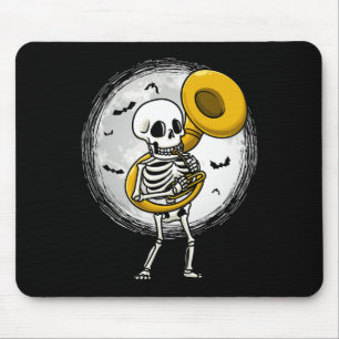 Playing Sousaphone Tuba Instrument Halloween Band  Mouse Pad