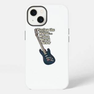 Playing the guitar makes beard grow. funny quote iPhone 13 case