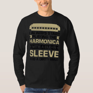 Playing The Harmonica With A Clean Sleeve And A Di T-Shirt