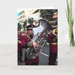 Playing the tuba on Palm Sunday, Marbella Holiday Card