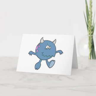 playing tough bluish monster friend card