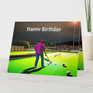 Playing Twilight Lawn Bowls, Jumbo Birthday Card