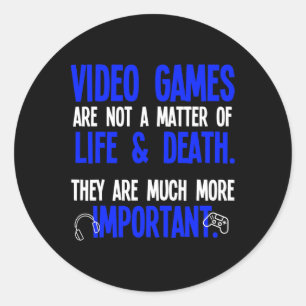 Playing Video Games Funny Pc Console Gamer Geek Classic Round Sticker