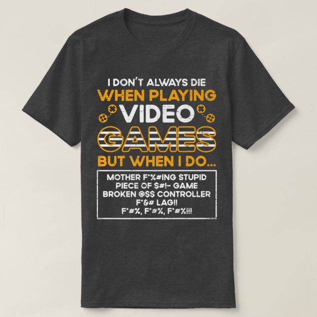 Playing Video Games gamer console gaming  T-Shirt (Design Front)