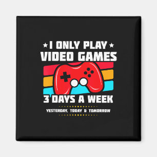 Playing Video Games - Pc Console Gaming - Funny Vi Magnet