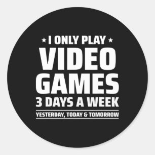 Playing Video Games - Video Gamer Meme - Funny Vid Classic Round Sticker