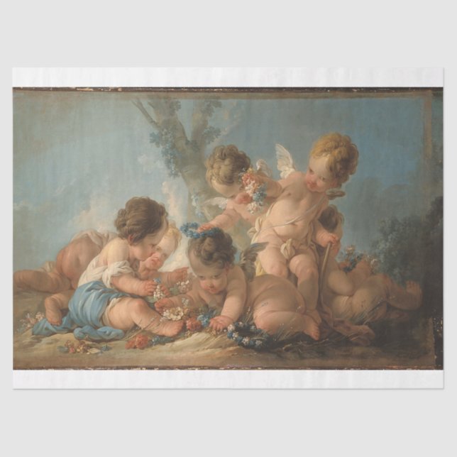 Playing with Flowers Floral Ephemera Decoupage Tissue Paper (Front)