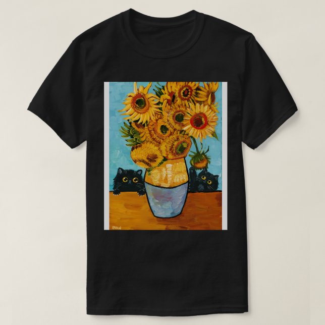 Playing With Sunflowers T-Shirt (Design Front)
