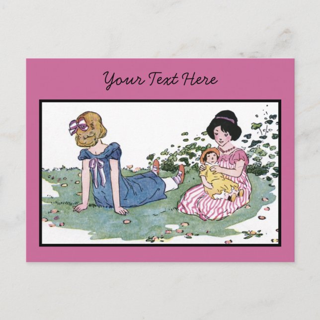 Playing With The Doll Postcard (Front)
