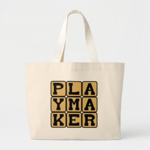 Playmaker, Sports Star or Playwright Large Tote Bag