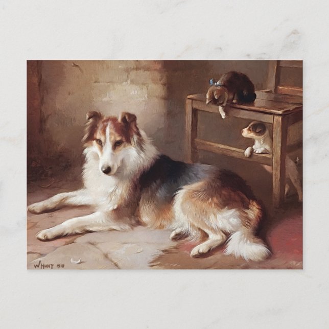 Playmates - Dog Kitten - Puppy Postcard (Front)