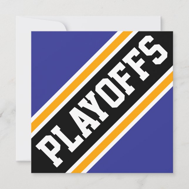 PLAYOFFS Black Orange Deep Blue Racing Stripes (Front)