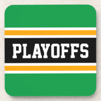 PLAYOFFS Fun Kelly Green Yellow Black Stripes