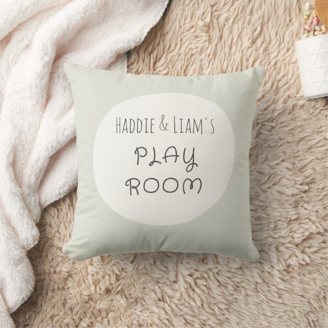 playroom custom names. personalised Throw Pillows (Blanket)