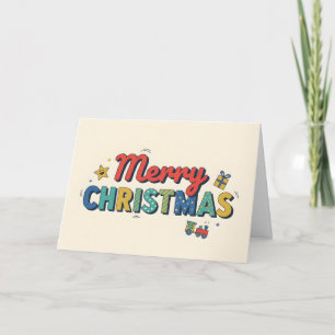 Playroom Retro Kids Merry Christmas Holiday Card
