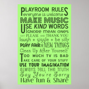 Playroom Rules Poster