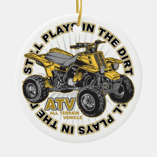 Plays in the Dirt ATV Ceramic Tree Decoration