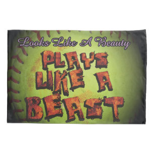 Plays Like A Beast Fastpitch Softball Pillowcase