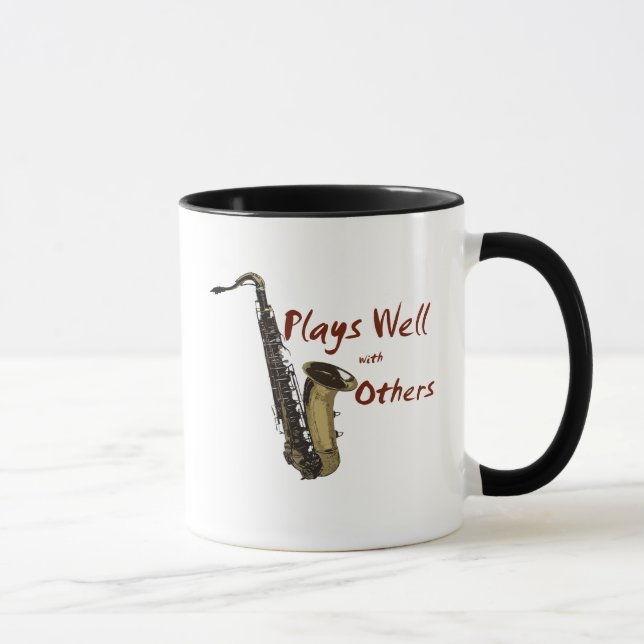 Plays Well Saxophone Mug (Right)