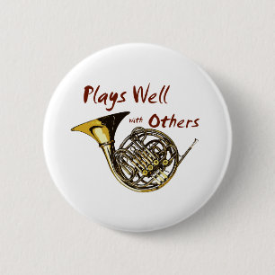 Plays Well with Others 6 Cm Round Badge