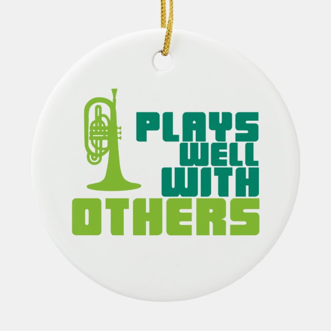 Plays Well with Others - Mellophone Ceramic Tree Decoration (Front)