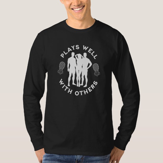 Plays Well With Others Swinger Couples Upside Down T-Shirt (Front)