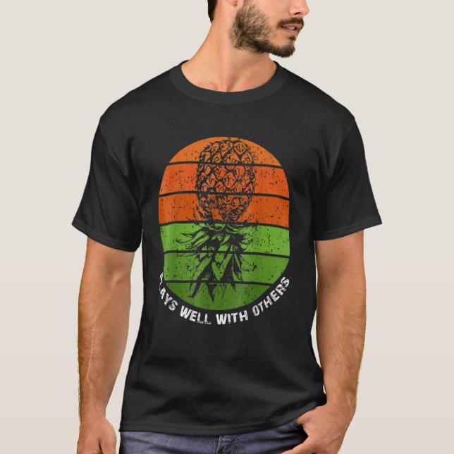 Plays Wells With Others Upside Down Pineapple T-Shirt (Front)