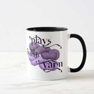 Plays with Yarn Mug for Knitters