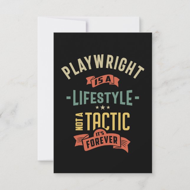 Playwright Job Title Gift RSVP Card (Front)