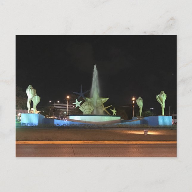 Plaza Caracol Fountain, Cancun Postcard (Front)