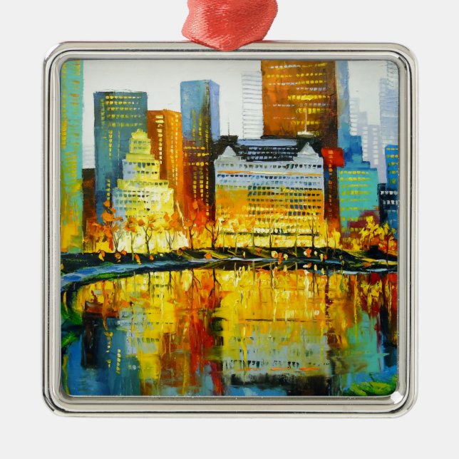 Plaza Central Park Hotel in New York Metal Tree Decoration (Front)