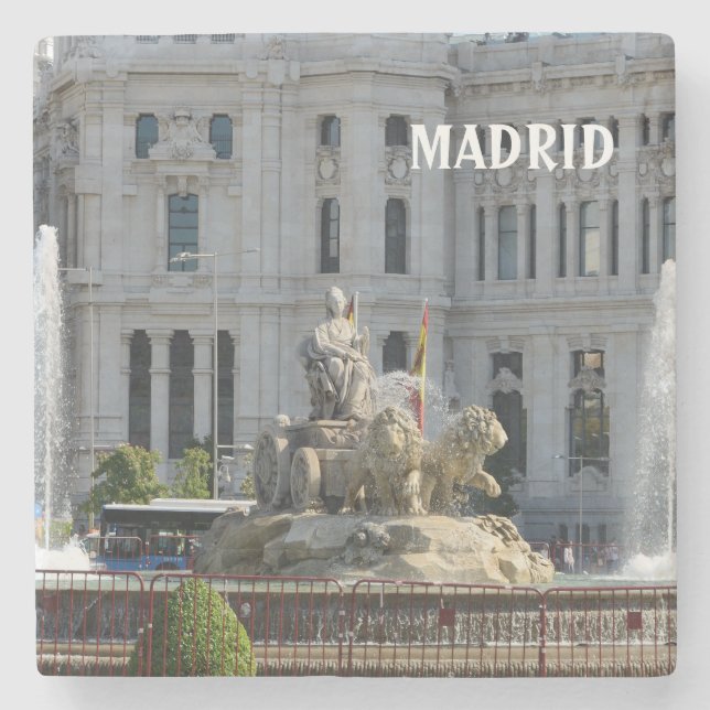 Plaza de Cibeles, Madrid Stone Coaster (Front)