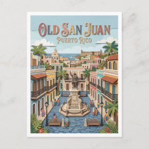 Plaza de Colón San Juan Puerto Rico Postcard