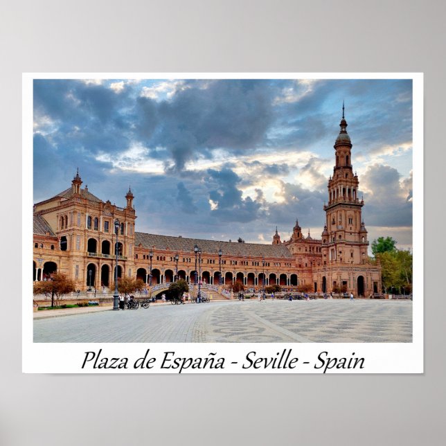 Plaza de España Seville Spain Europe Poster (Front)