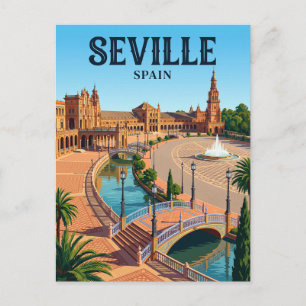 Plaza de España, Seville Spain Postcard