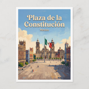Plaza de la Constitución Mexico City Postcard