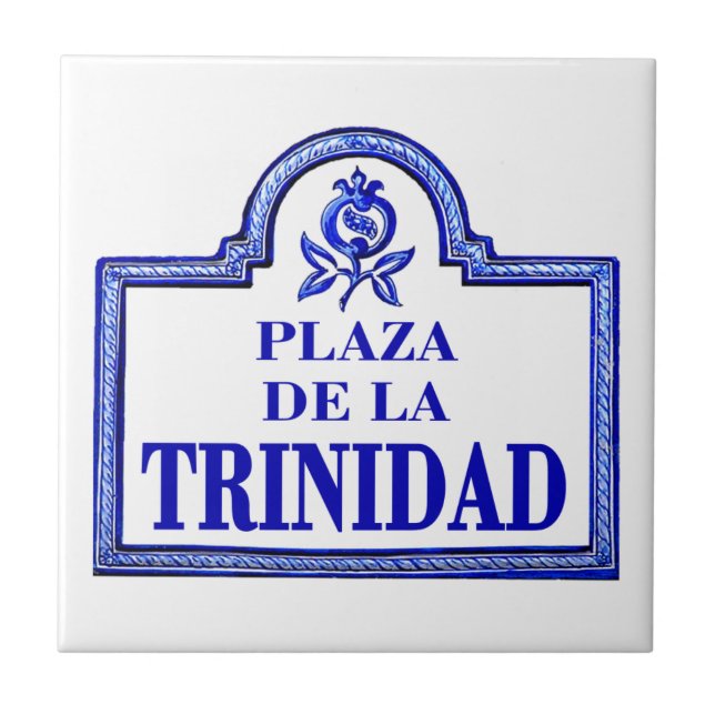Plaza de la Trinidad, Granada Street Sign Tile (Front)