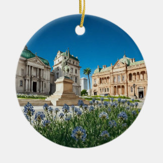 Plaza de Mayo Buenos Aires Argentina Watercolor Ceramic Tree Decoration