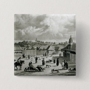 Plaza de San-Carlos de Chiloe, 1835  ] 15 Cm Square Badge