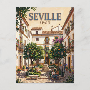 Plaza de Santa Cruz Seville Spain Postcard