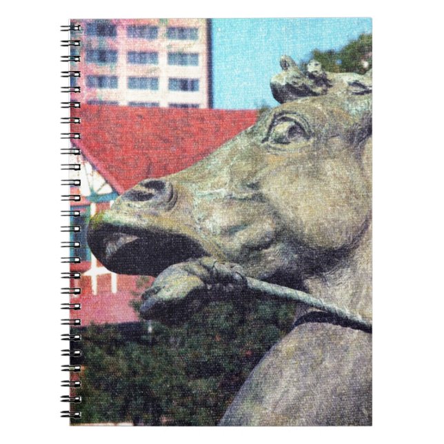 Plaza Fountain Horse Detail Spiral Notebook (Front)