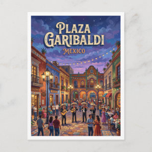 Plaza Garibaldi Mexico City Postcard