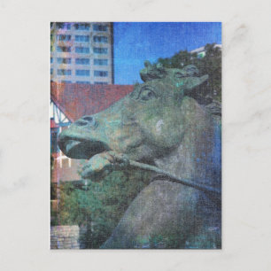 Plaza Horse Fountain Details Postcard
