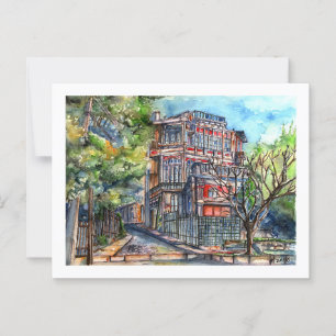 Plaza Joaquín Edwards Bello (watercolor) Postcard