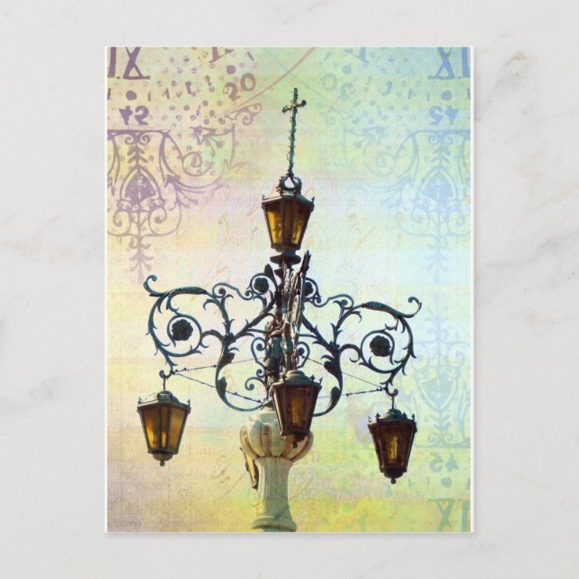 Plaza Light With Pastel Background Postcard (Front)