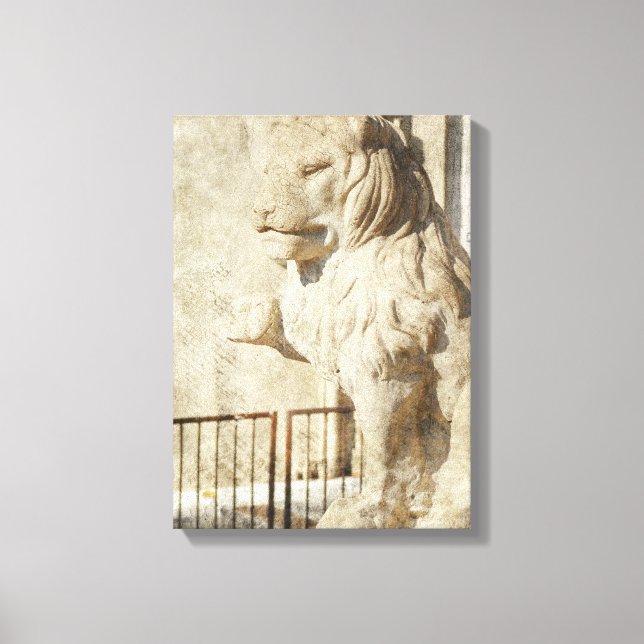 Plaza Lion Canvas Print (Front)