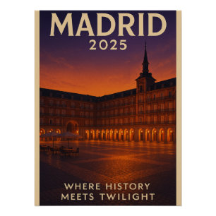 Plaza Mayor Glow – Madrid Poster