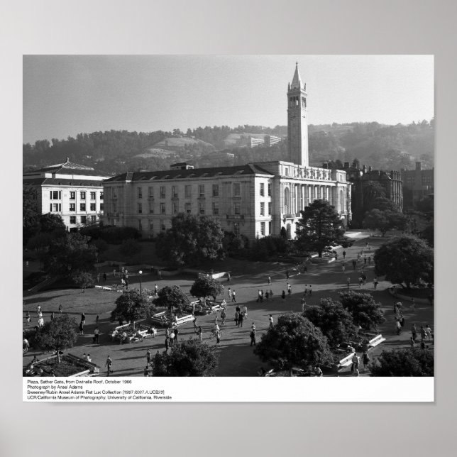 Plaza, Sather Gate from Dwinelle Roof, 1966 Poster (Front)