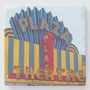 Plaza Theatre Atlanta Marble Stone Coaster. Coaster
