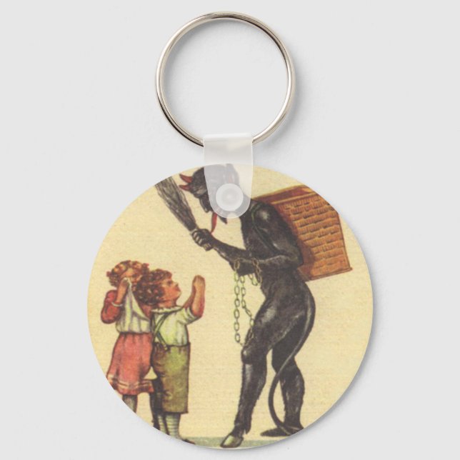 Pleading With Krampus Key Ring (Front)